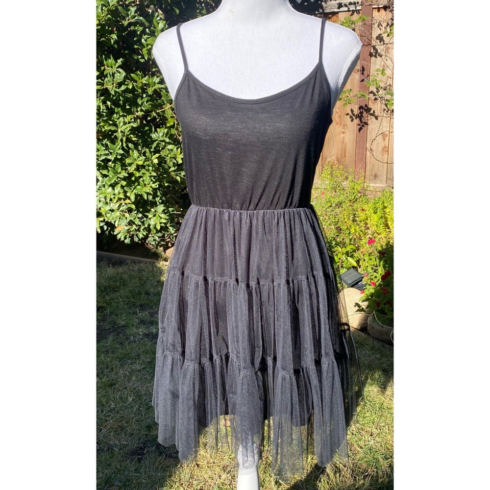 Black Cami Tulle Mini Dress